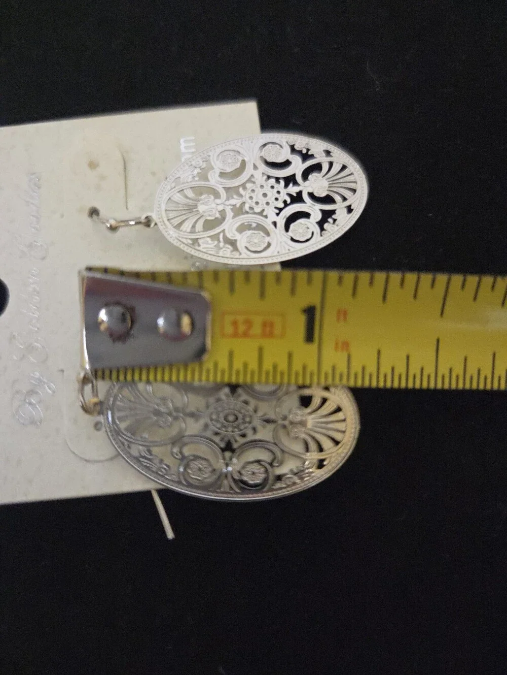 Charleston Gate Jewelry Silver Tone Oval Pierced Earrings NWT